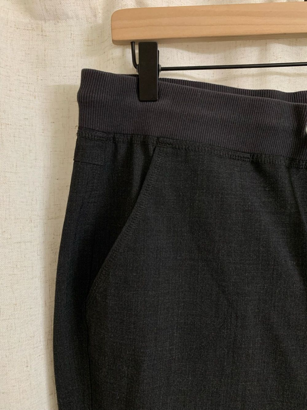 Athleta Wool Blend Black Heather Rib City Jogger Slouchy Fit Tapered Leg 10 - Picture 5 of 11